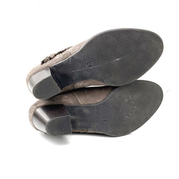 Vionic Madeline Bootie Taupe Suede Comfort Arch Support Zip Ankle Boots  Western - Picture 9 of 16